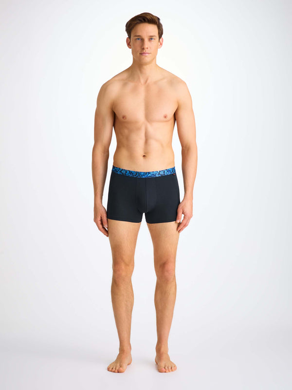Derek Rose Men's Boxer Briefs Band 66 Pima Cotton Stretch Navy Navy