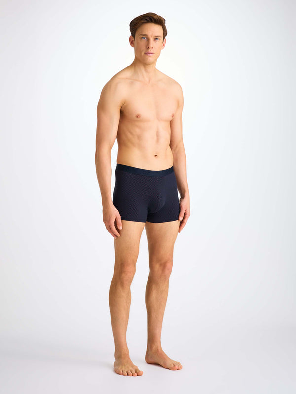 Derek Rose Men's Boxer Briefs Cotton Navy Micro Dot Print Navy