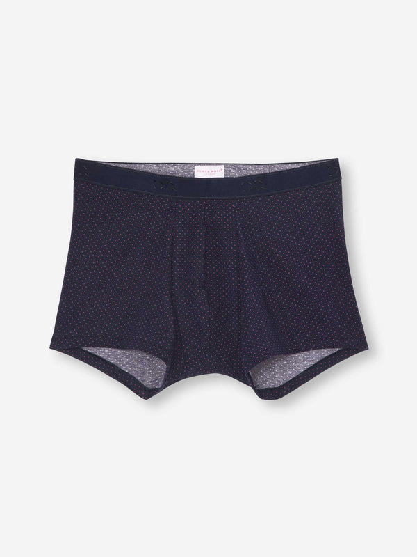 derek rose Men's Boxer Briefs Cotton Navy Micro Dot Print Navy