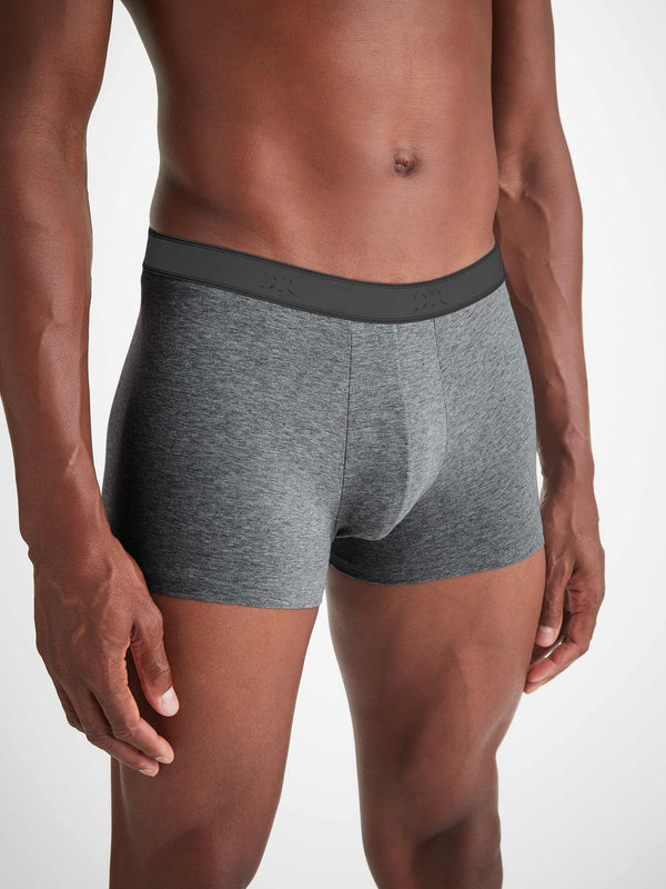 Derek Rose Men's Boxer Briefs Jack Pima Cotton Stretch Charcoal Charcoal