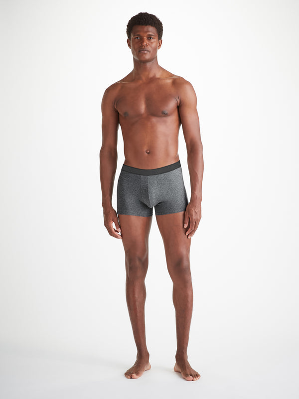 Derek Rose Men's Boxer Briefs Jack Pima Cotton Stretch Charcoal Charcoal