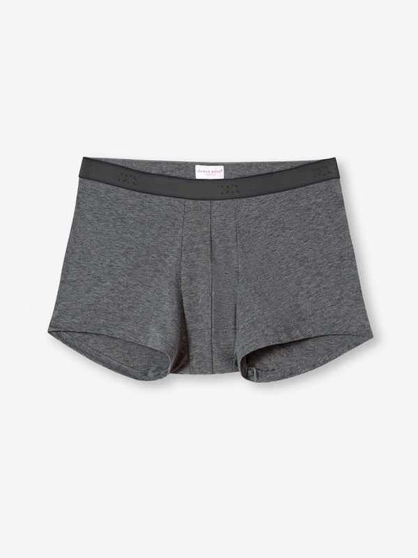 derek rose Men's Boxer Briefs Jack Pima Cotton Stretch Charcoal Charcoal