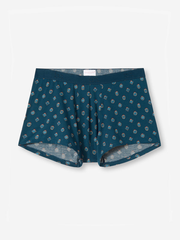 derek rose Men's Boxer Briefs Medalion Pima Cotton Stretch Navy Navy
