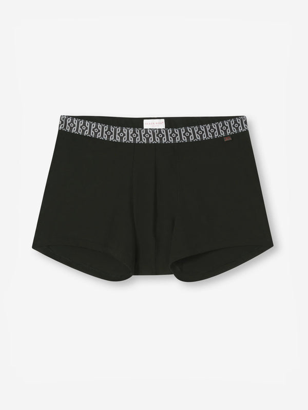 derek rose Men's Boxer Briefs Pima Cotton Stretch Black Rope Print Black