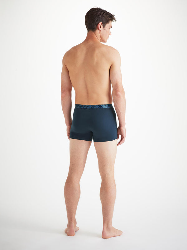 Derek Rose Men's Boxer Briefs Pima Cotton Stretch Navy Rope Print Navy