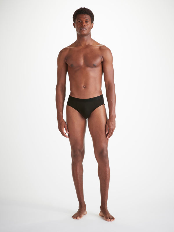 Derek Rose Men's Briefs Jack Pima Cotton Stretch Black Black