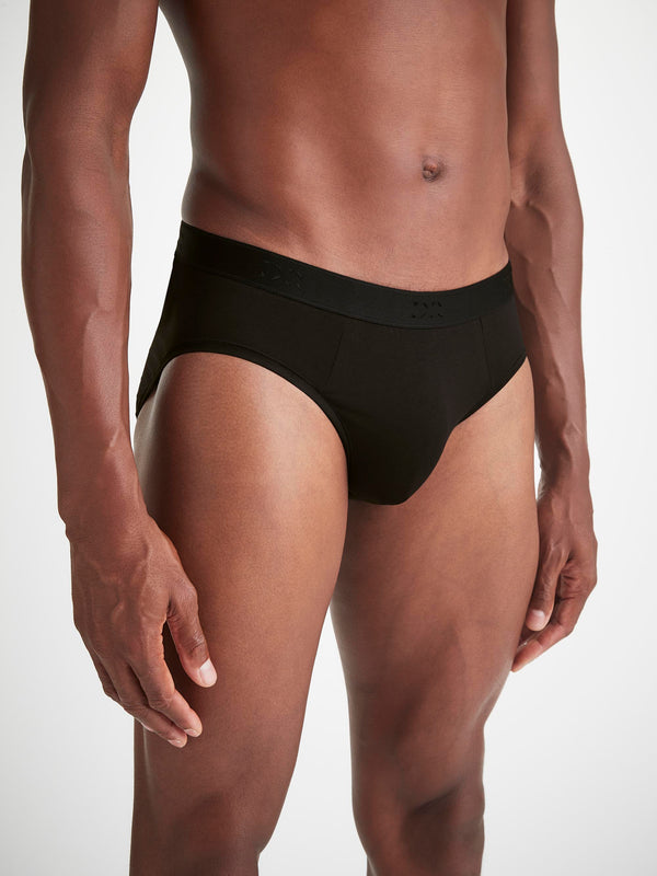 Derek Rose Men's Briefs Jack Pima Cotton Stretch Black Black