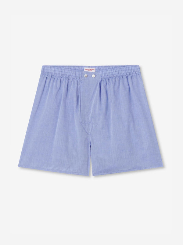 derek rose Men's Classic Fit Boxers Amalfi Cotton Batiste Blue Mid Blue derek rose Men's Classic Fit Boxers Amalfi Cotton Batiste Blue Mid Blue