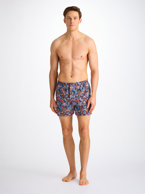 Derek Rose Men's Classic Fit Boxers Cotton Batiste Multi Jungle Paisley Print Multi