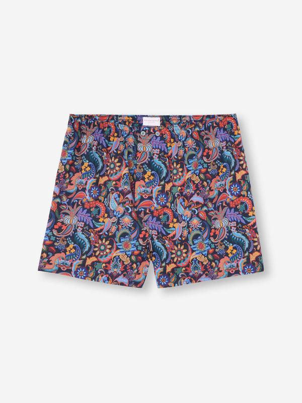derek rose Men's Classic Fit Boxers Cotton Batiste Multi Jungle Paisley Print Multi