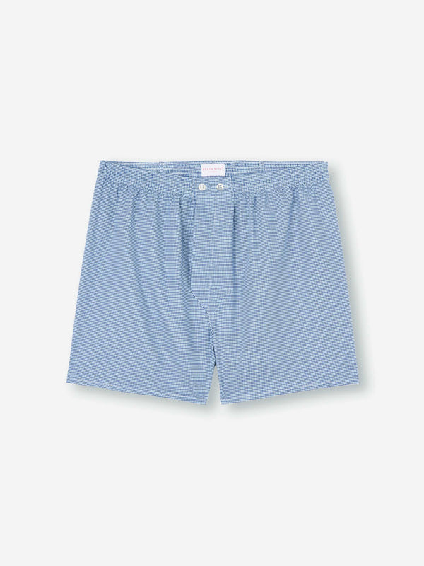derek rose Men's Classic Fit Boxers Cotton Navy Puppytooth Pattern Navy