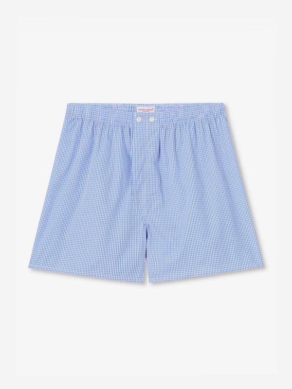 derek rose Men's Classic Fit Boxers Gingham Cotton Blue Light Blue derek rose Men's Classic Fit Boxers Gingham Cotton Blue Light Blue