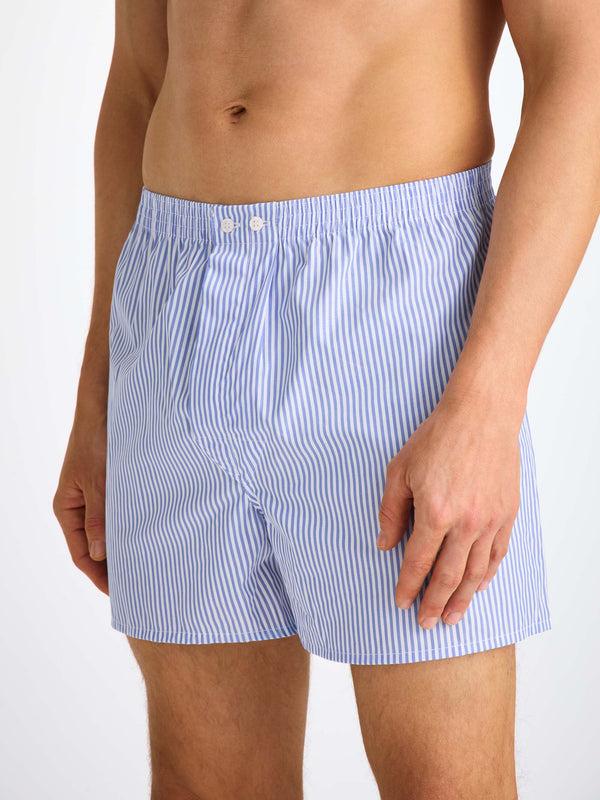 Derek Rose Men's Classic Fit Boxers James Cotton Blue Light Blue
