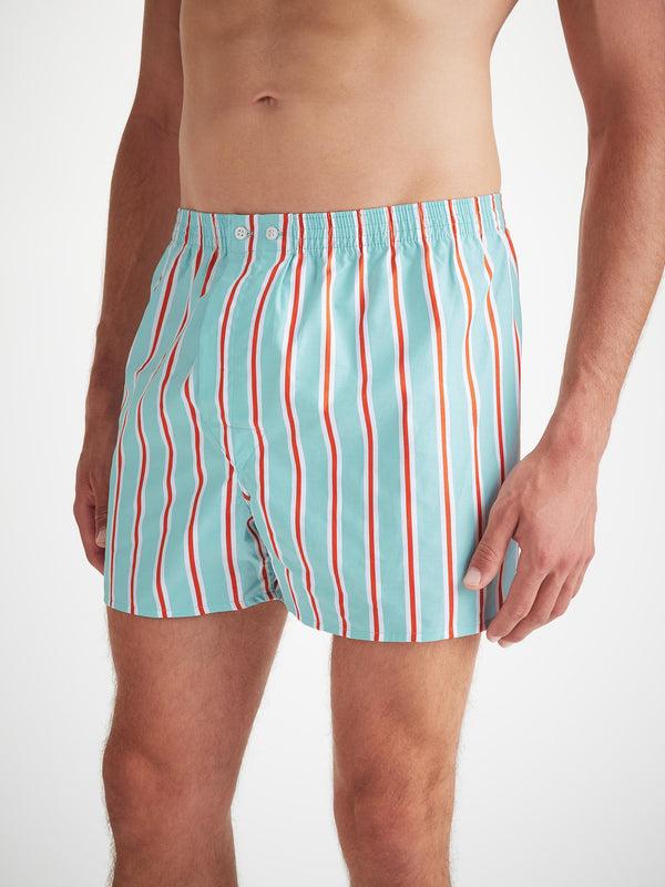 Derek Rose Men's Classic Fit Boxers Royal 223 Cotton Turquoise Turquoise