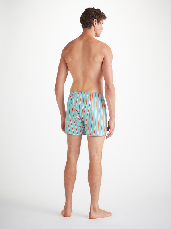 Derek Rose Men's Classic Fit Boxers Royal 223 Cotton Turquoise Turquoise