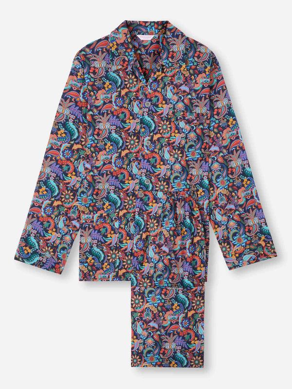 derek rose Men's Classic Fit Pajamas Cotton Batiste Multi Jungle Paisley Print Multi