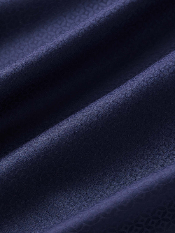 Derek Rose Men's Classic Fit Pajamas Cotton Jacquard Navy Rose Star Pattern Navy