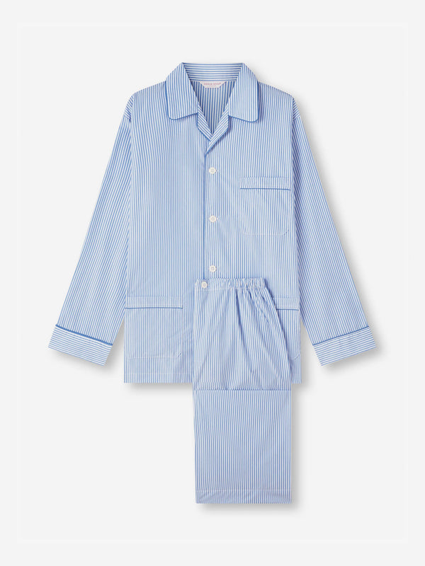 derek rose Men's Classic Fit Pajamas James Cotton Blue Light Blue