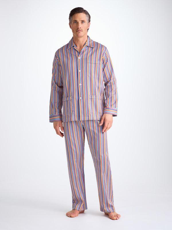 Derek Rose Men's Classic Fit Pajamas Wellington 59 Cotton Multi Multi