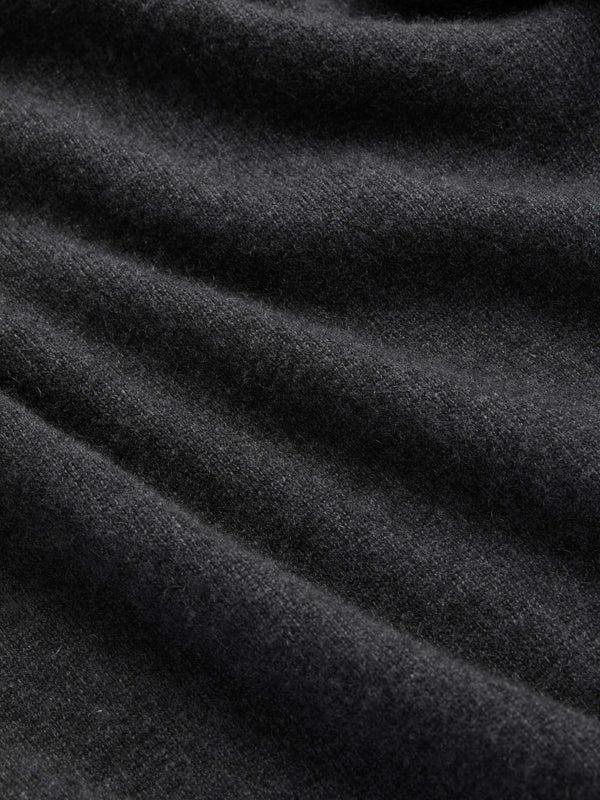 Derek Rose Men's Half-Zip Sweater Finley Cashmere Charcoal Charcoal