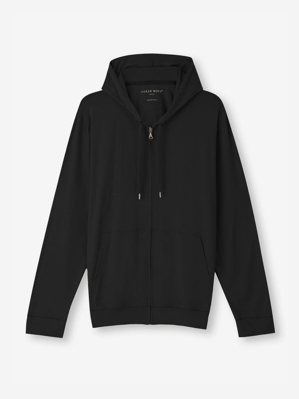 derek rose Men's Hoodie Basel Micro Modal Stretch Black Black
