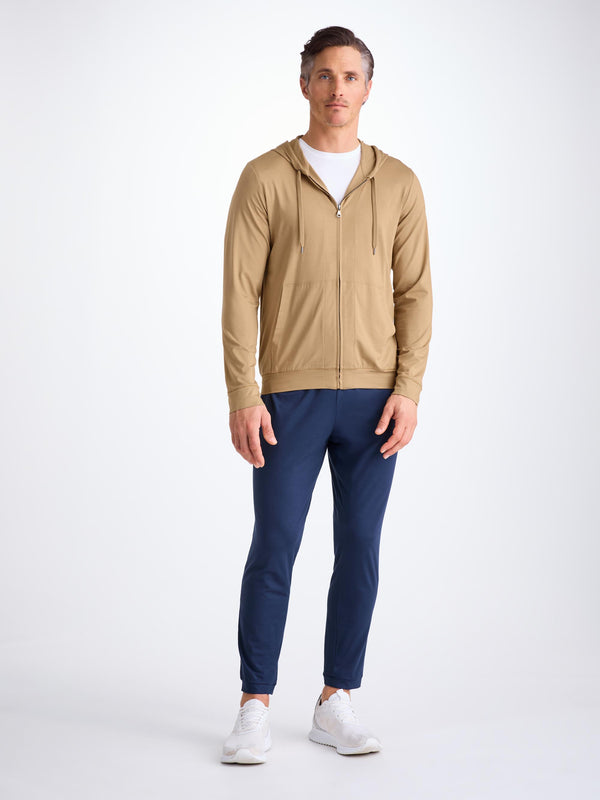 Derek Rose Men's Hoodie Basel Micro Modal Stretch Camel Camel