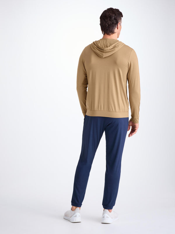 Derek Rose Men's Hoodie Basel Micro Modal Stretch Camel Camel