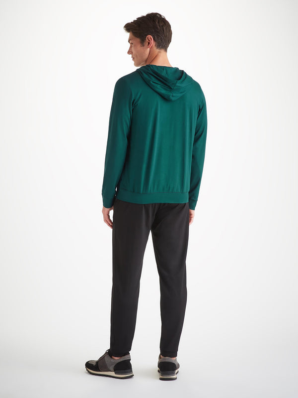 Derek Rose Men's Hoodie Basel Micro Modal Stretch Pine Green Pine Green