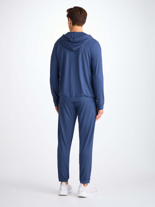 Derek Rose Men's Hoodie Basel Micro Modal Stretch Sapphire Sapphire