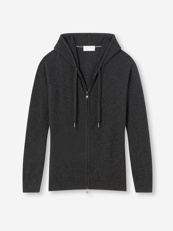 derek rose Men's Hoodie Finley Cashmere Charcoal Charcoal