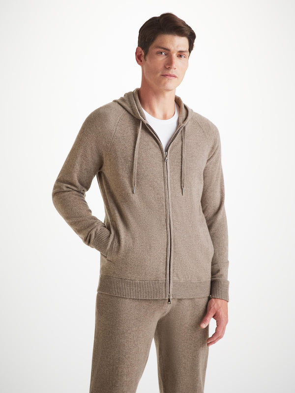 Derek Rose Men's Hoodie Finley Cashmere Mole Heather Mole Heather