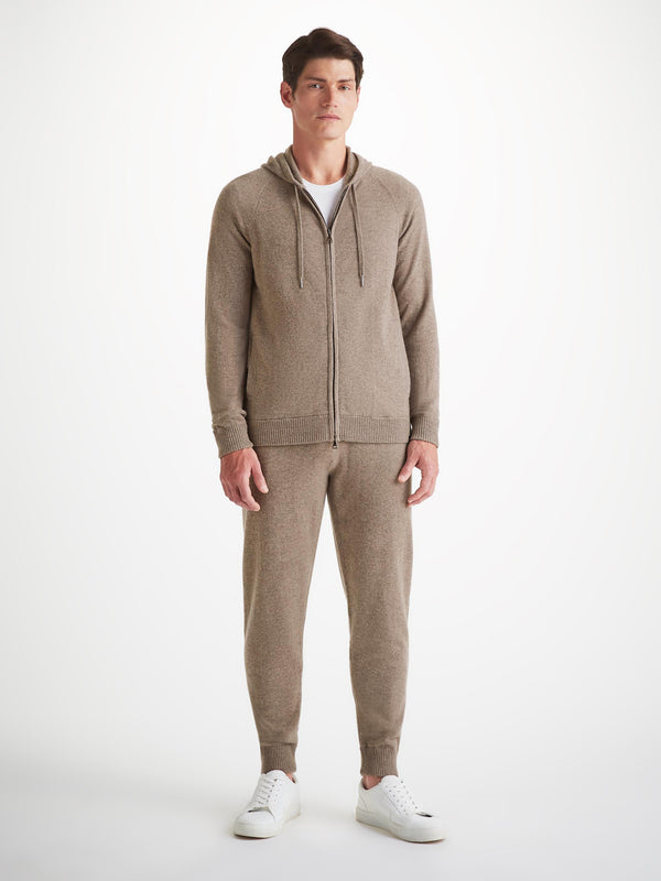 Derek Rose Men's Hoodie Finley Cashmere Mole Heather Mole Heather