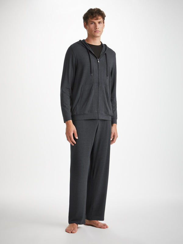 Derek Rose Men's Hoodie Marlowe Micro Modal Anthracite Anthracite
