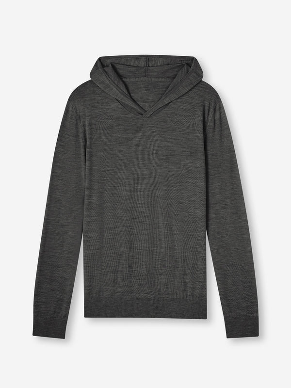 derek rose Men's Hoodie Orson Merino Wool Charcoal Charcoal