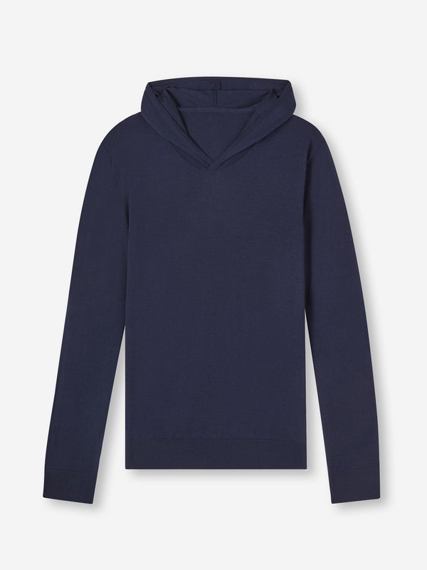 derek rose Men's Hoodie Orson Merino Wool Navy Navy