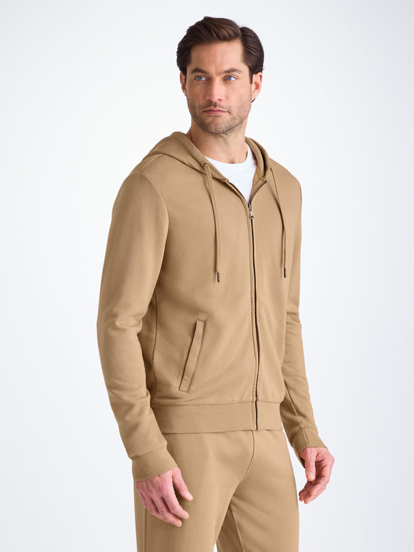 Derek Rose Men's Hoodie Quinn Cotton Modal Camel Camel