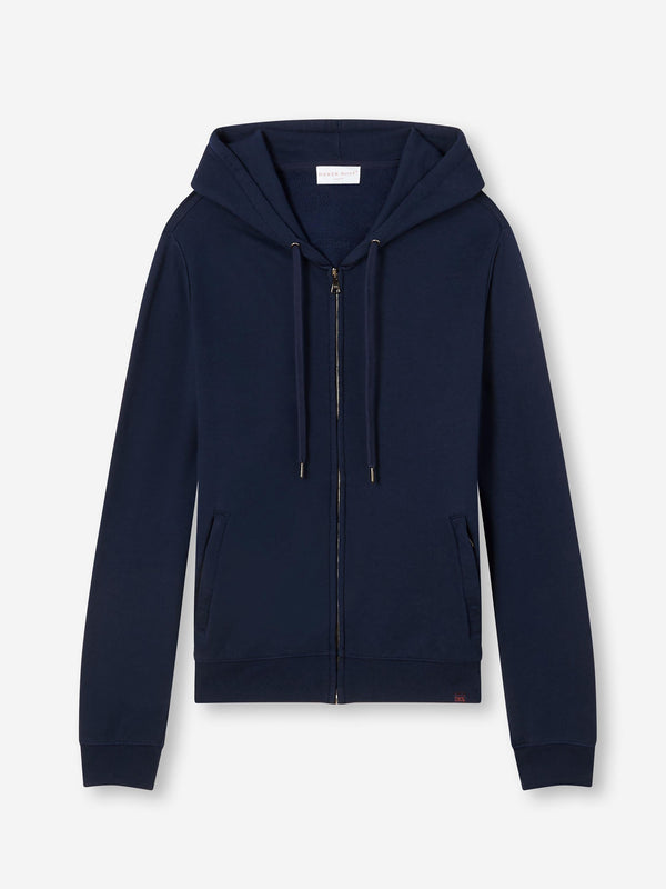 derek rose Men's Hoodie Quinn Cotton Modal Navy Navy