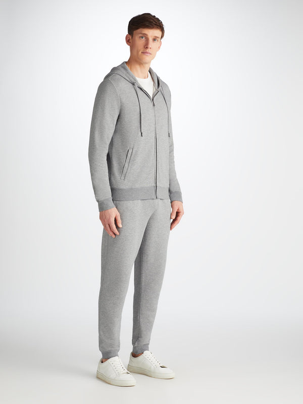 Derek Rose Men's Hoodie Quinn Cotton Modal Silver Silver
