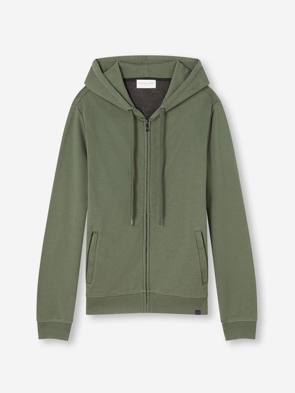derek rose Men's Hoodie Quinn Cotton Modal Soft Green Soft Green