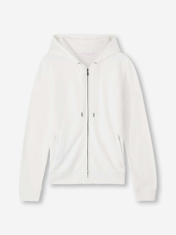 derek rose Men's Hoodie Quinn Cotton Modal White White