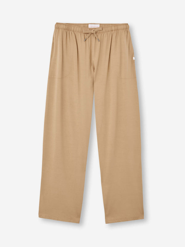 derek rose Men's Lounge Pants Basel Micro Modal Stretch Camel Camel
