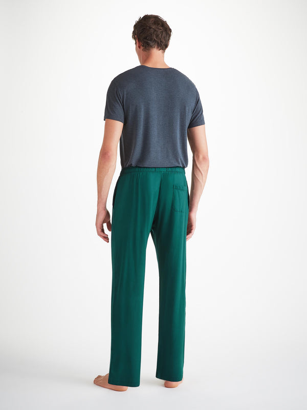 Derek Rose Men's Lounge Pants Basel Micro Modal Stretch Pine Green Pine Green