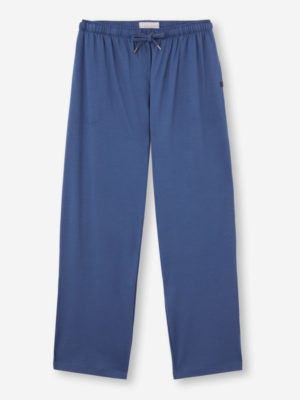 derek rose Men's Lounge Pants Basel Micro Modal Stretch Sapphire Sapphire