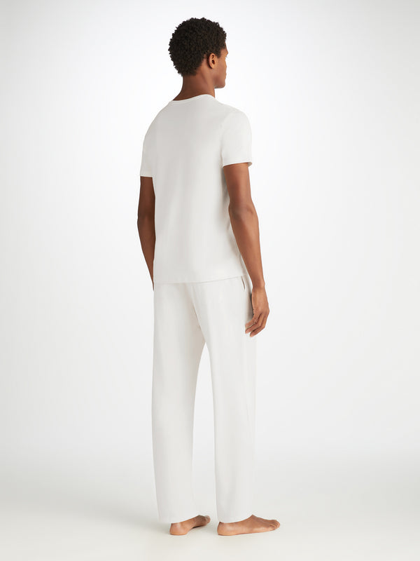 Derek Rose Men's Lounge Pants Basel Micro Modal Stretch White White