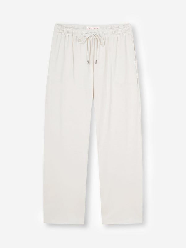 derek rose Men's Lounge Pants Basel Micro Modal Stretch White White