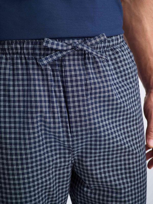 Derek Rose Men's Lounge Pants Braemar 32 Brushed Cotton Navy Navy