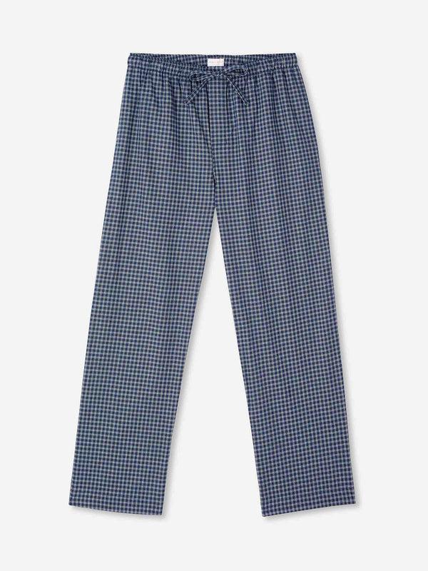 derek rose Men's Lounge Pants Braemar 32 Brushed Cotton Navy Navy