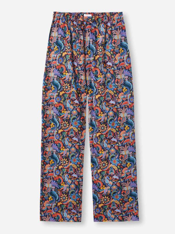 derek rose Men's Lounge Pants Cotton Batiste Multi Jungle Paisley Print Multi