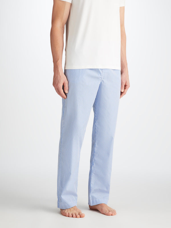 Derek Rose Men's Lounge Pants James Cotton Blue Light Blue