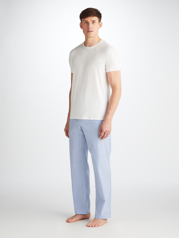 Derek Rose Men's Lounge Pants James Cotton Blue Light Blue